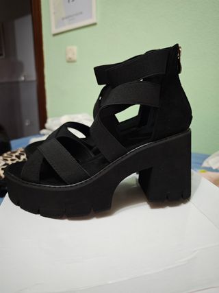 Sandalias de plataforma negras talla 40