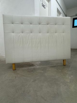 Cabecero cama blanco - Piel sintética