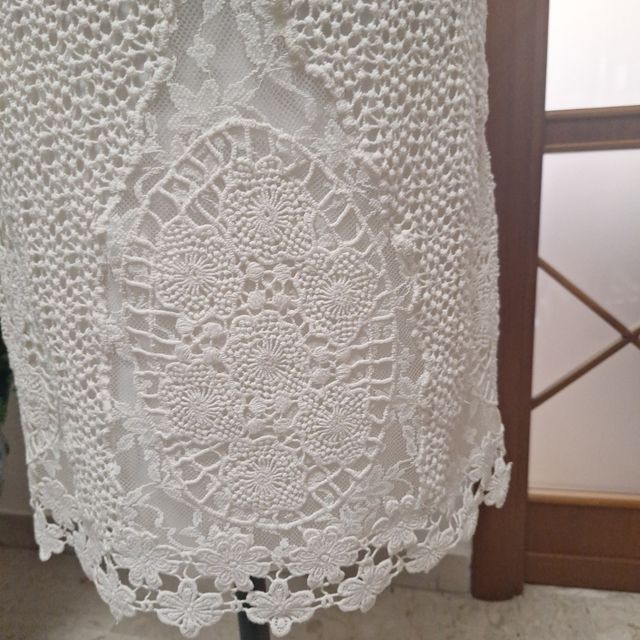 Abito Twin-Set bianco uncinetto