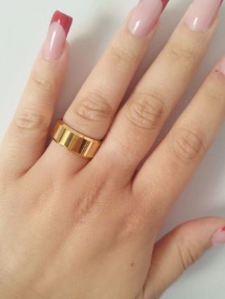 Anello acciaio inox oro - 18mm