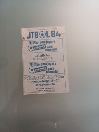Cromo versión Guina Real Murcia Cano 84
