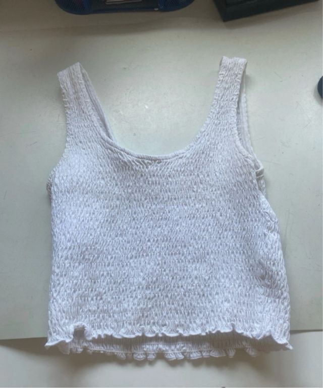 Top blanco de algodón