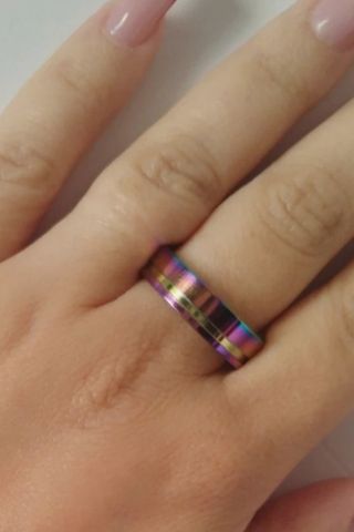 Anello acciaio, multi colore, 19mm