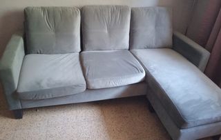Sofá chaise longue gris