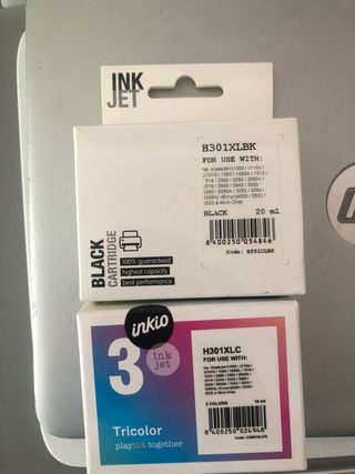 Tinta Inkio H301: Negro y Tricolor