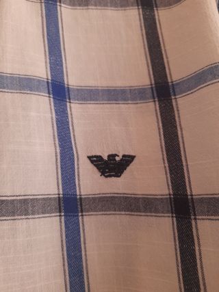 Camisa EA7  Armani niño, azul-blanco