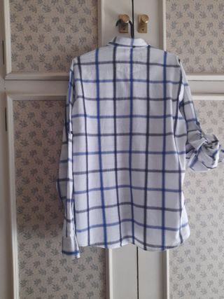 Camisa EA7  Armani niño, azul-blanco