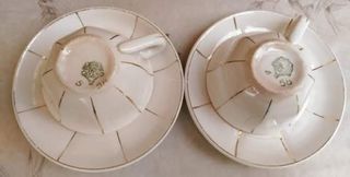 ANTICHE TAZZINE  IN CERAMICA PREGIATA " LAVENO"