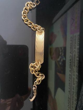 Pulsera esclava dorada hombre