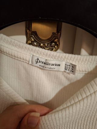 Camiseta manga larga Stradivarius blanca