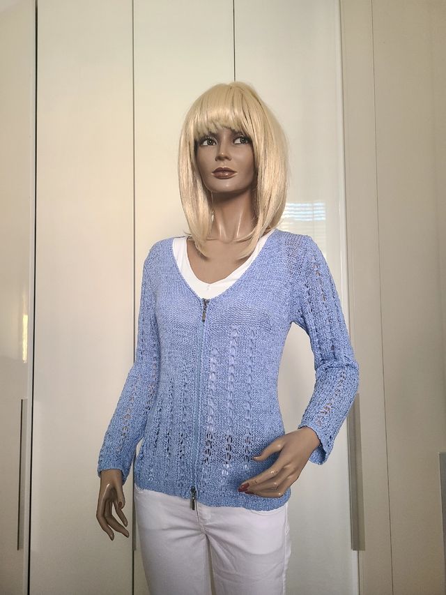 Maglioncino blu estivo zip