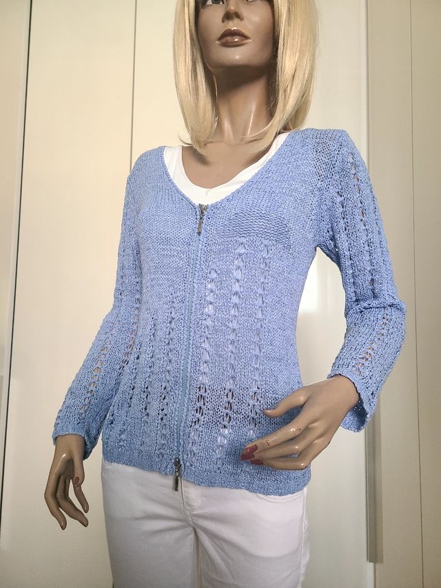 Maglioncino blu estivo zip