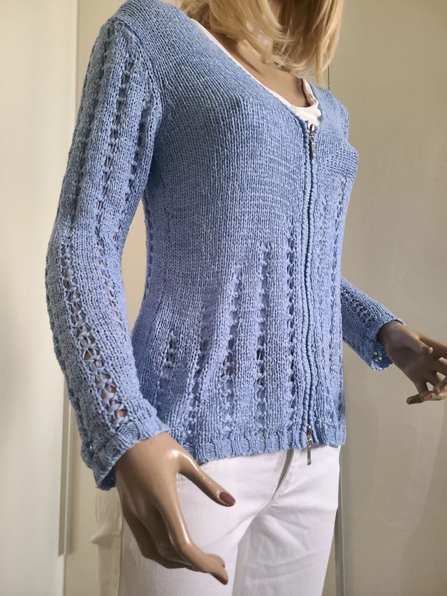 Maglioncino blu estivo zip
