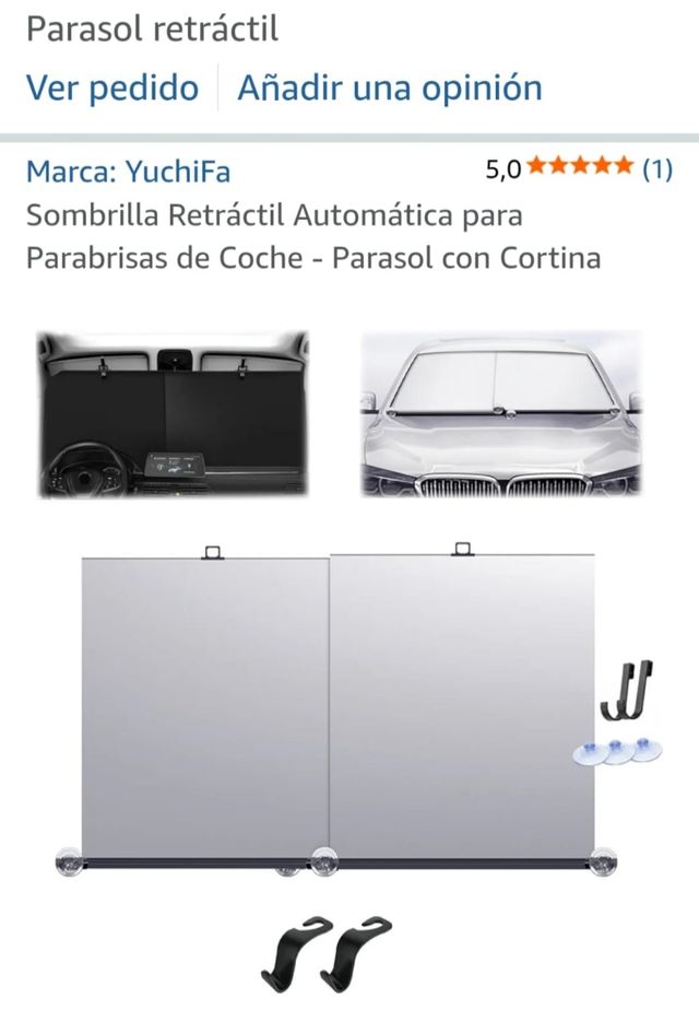 Parasol retráctil para coche