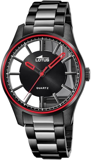 Reloj Lotus Hombre Negro-Rojo