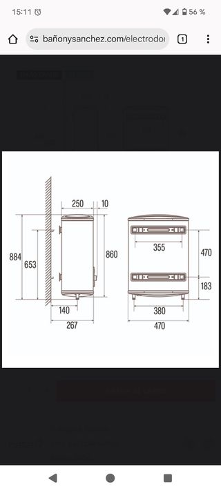 Termo eléctrico CATA 50L blanco