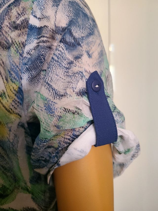 Camicia estiva fiori - Blu, Multicolor