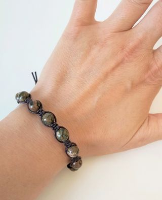 Bracciale unisex con Riolite tonda