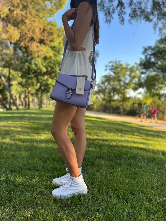 Bolso Doble AA polipiel morado