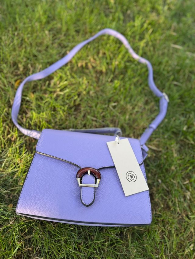Bolso Doble AA polipiel morado