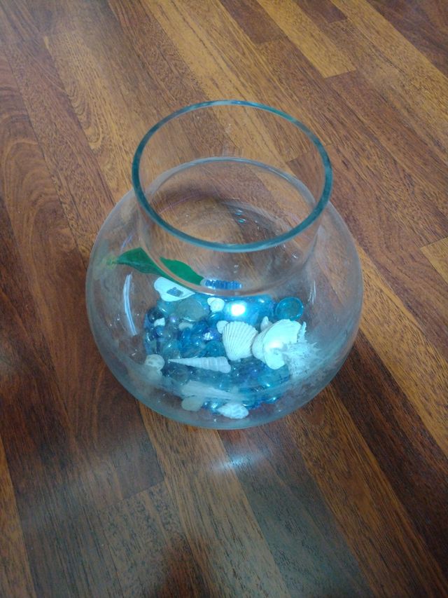 Pecera redonda de cristal