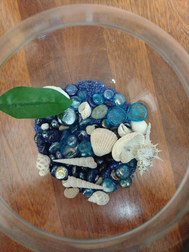 Pecera redonda de cristal