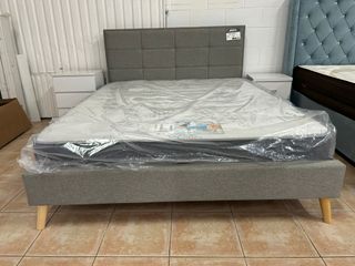 CAMA COMPLETA + CABECERO + COLCHON 135/150 NUEVO