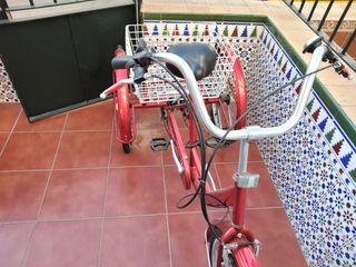 Bicicleta triciclo roja 
