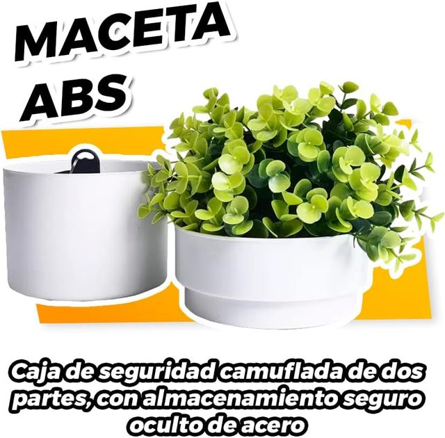 Caja fuerte secreta en maceta