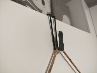 3 Ganchos percha gato negro - nuevos