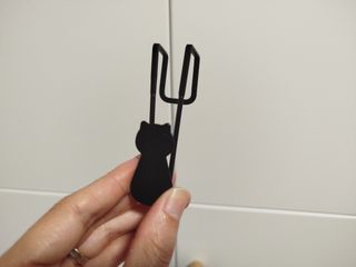 3 Ganchos percha gato negro - nuevos