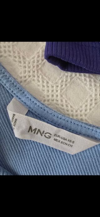 3 tops mujer: azul, naranja