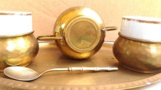 SERVIZIO DA CAFFÈ VINTAGE IN OTTONE