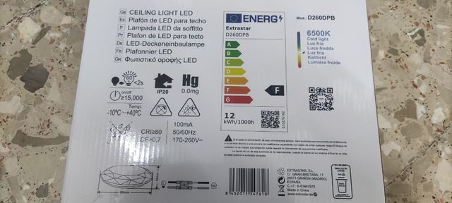 Lampara LED techo Extrastar 12W