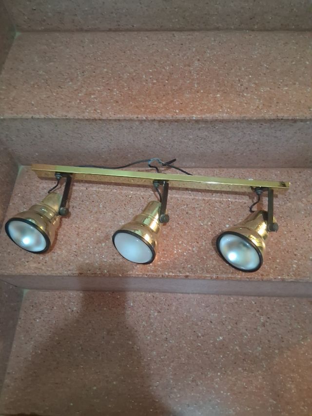 3 Lámparas vintage doradas