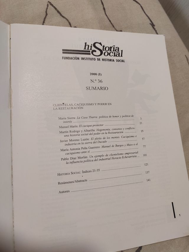 Clientelas, caciquismo y poder en la Restauración
