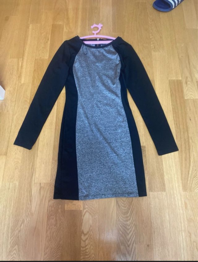 Vestido gris y negro - Talla S