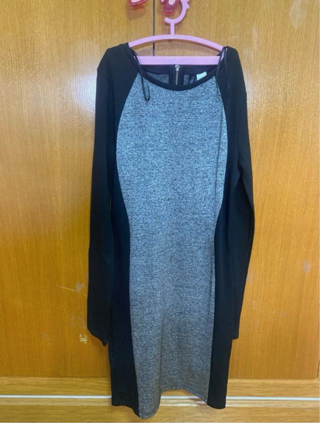 Vestido gris y negro - Talla S