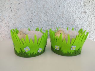 2 Ovejas en valla - Decoración