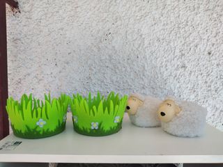 2 Ovejas en valla - Decoración