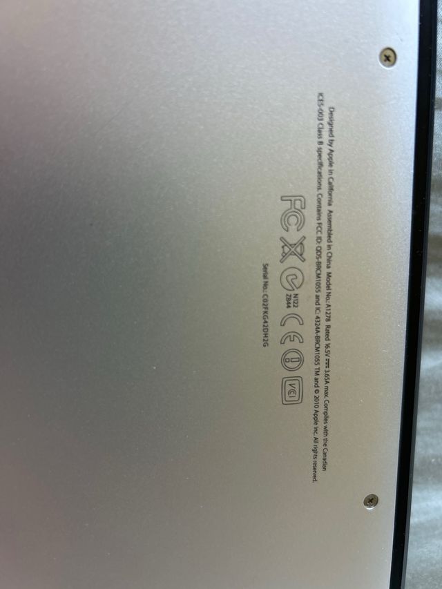 Portátil Apple MacBook A1278