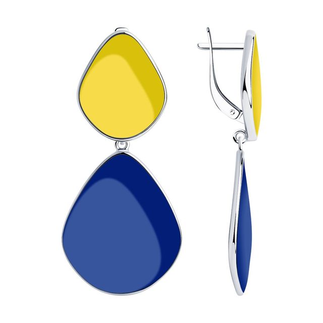 Pendientes Plata Azul Amarillo