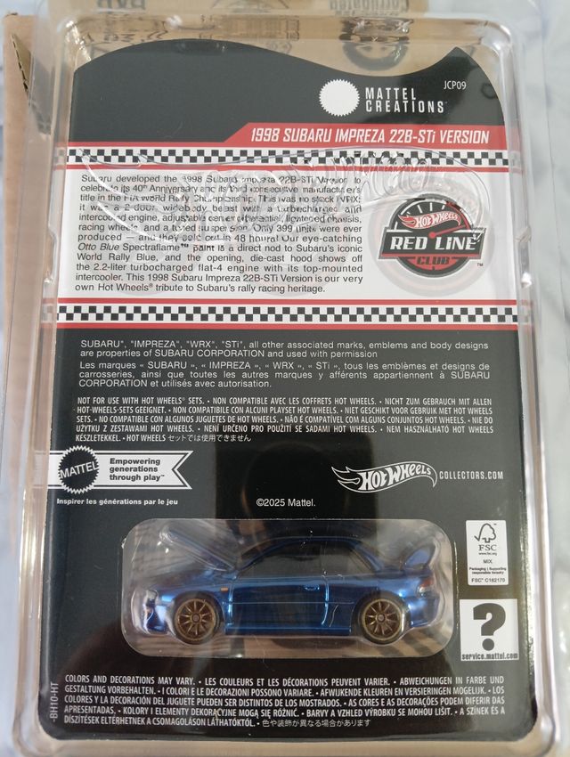 Hot Wheels Subaru Impreza 22B-STI