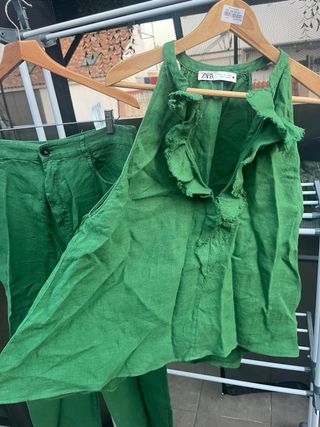 Conjunto Zara - Verde - Pantalón y Top