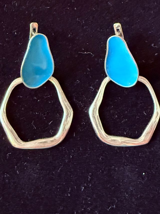 Pendientes plata y esmalte- Joyas
