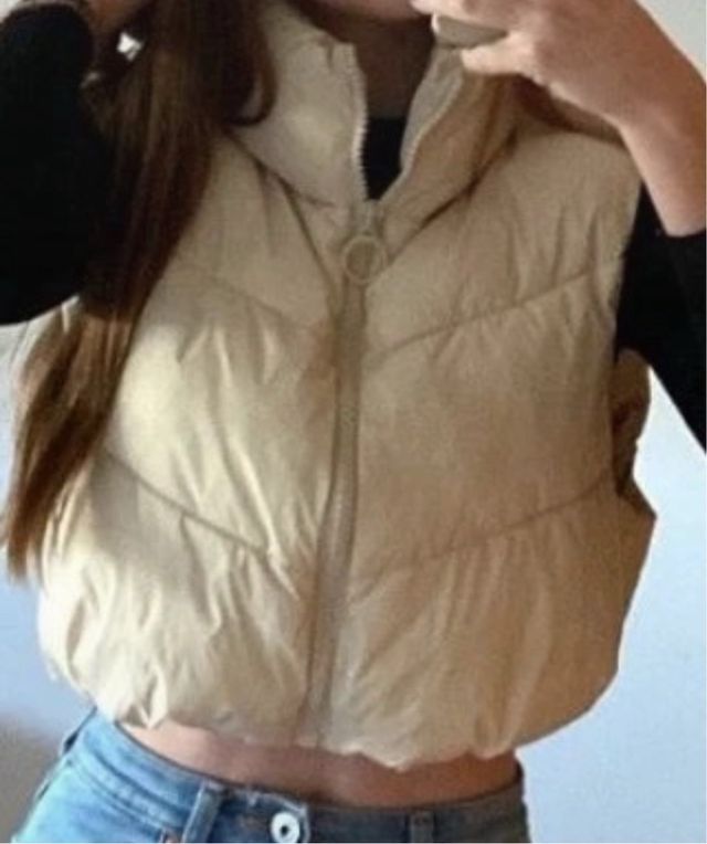 Chaleco acolchado beige