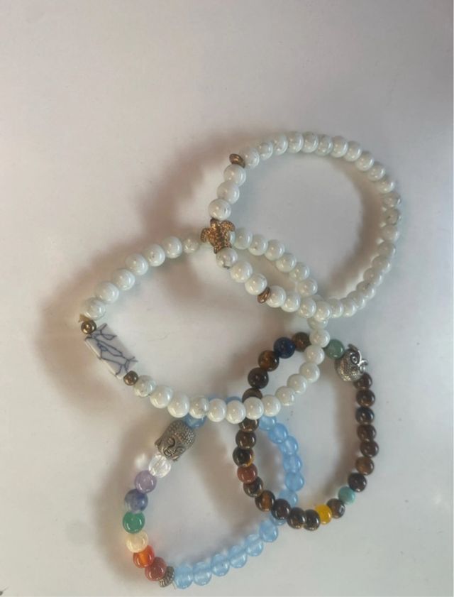 Pulseras de piedras preciosas - 4 unidades