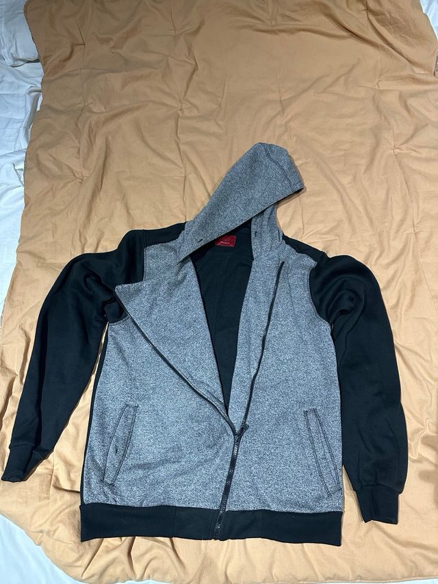 Felpa con cappuccio Clayton grigio-nera