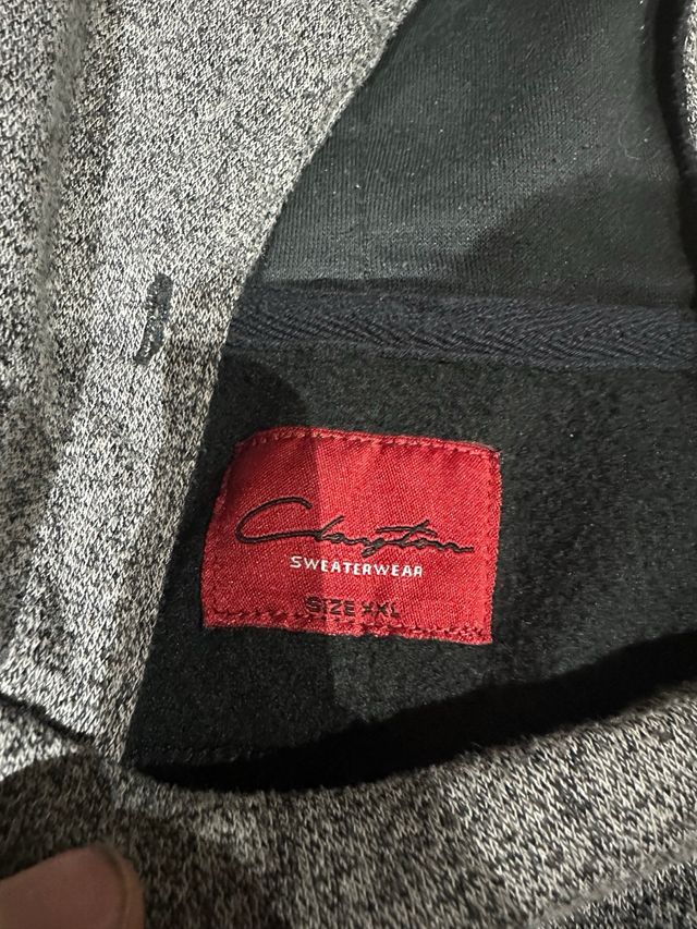 Felpa con cappuccio Clayton grigio-nera