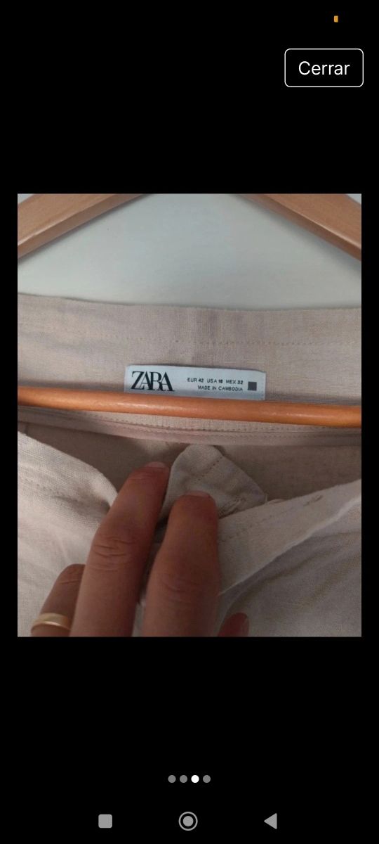 Pantalones Zara beige - tiro alto